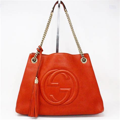 gucci orange tote bag